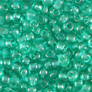Glas rocailles kralen 8/0 (3mm) Transparent petrol green
